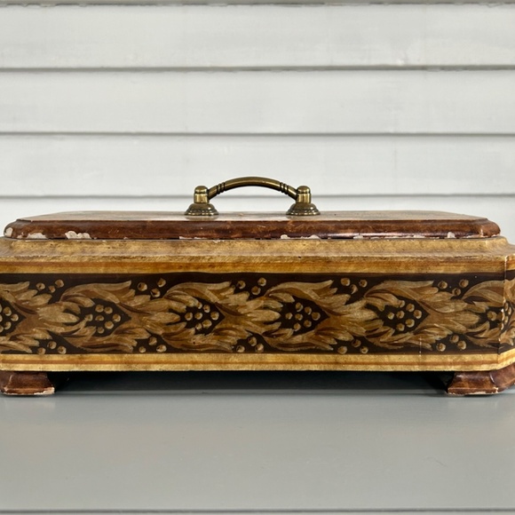 Vintage Art Deco Jewelry Box w/ Removable Lid - Picture 2 of 12